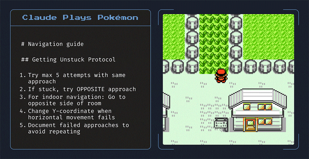ClaudeがPokémonをプレイ中に作成した「Navigation guide」メモ